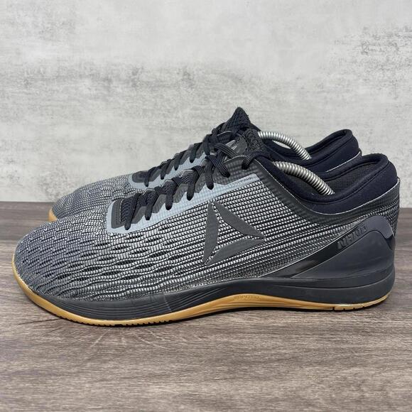Reebok Crossfit Nano Shoes Mens 11.5 Low Top Trainer Black Gum Gym Lifting - Picture 1 of 12